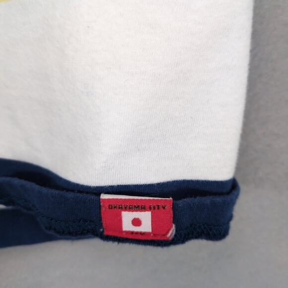 Bobson Men's XL Striped Polo Shirt Okayama Japan Streetwear Blue Yellow Preppy - Picture 4 of 6